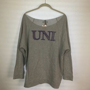 NWT SideLineChic UNI selvage open neck sweatshirt